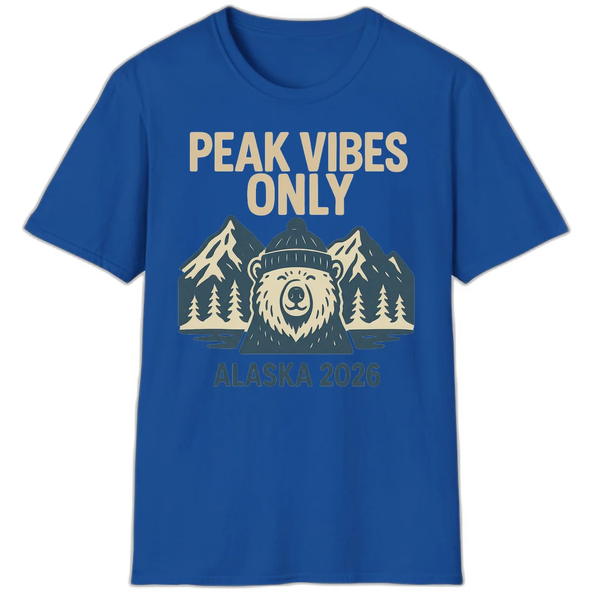 Peak Vibes Only Alaska 2026 T-Shirt in Royal