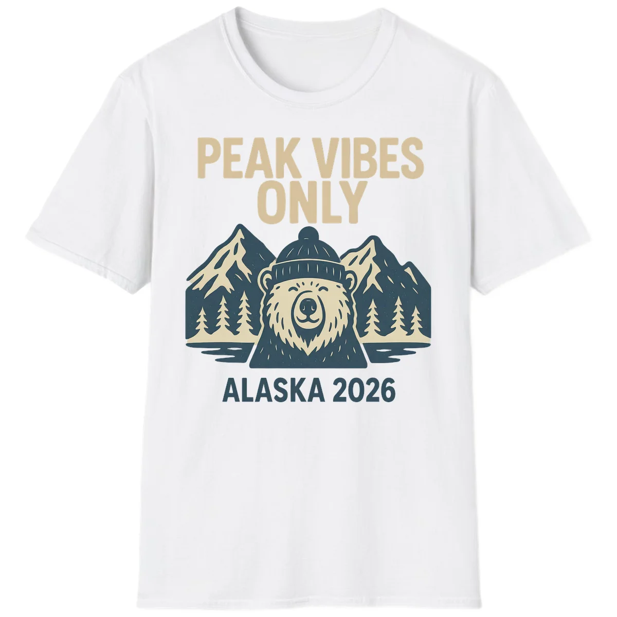 Peak Vibes Only Alaska 2026 T-Shirt in White