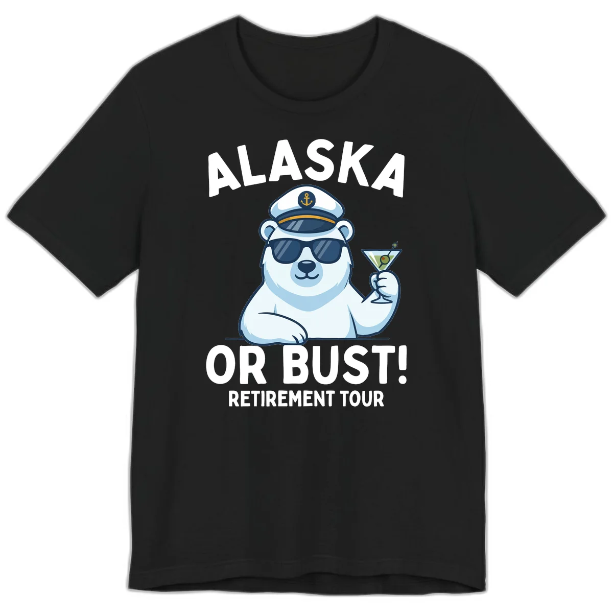 Alaska Or Bust Retirement Tour Polar Bear Premium T-Shirt in Black