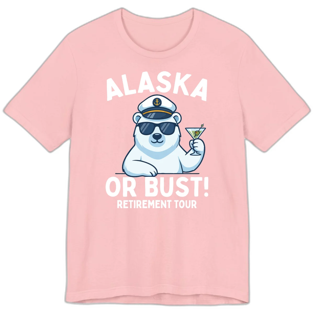 Alaska Or Bust Retirement Tour Polar Bear Premium T-Shirt in Pink