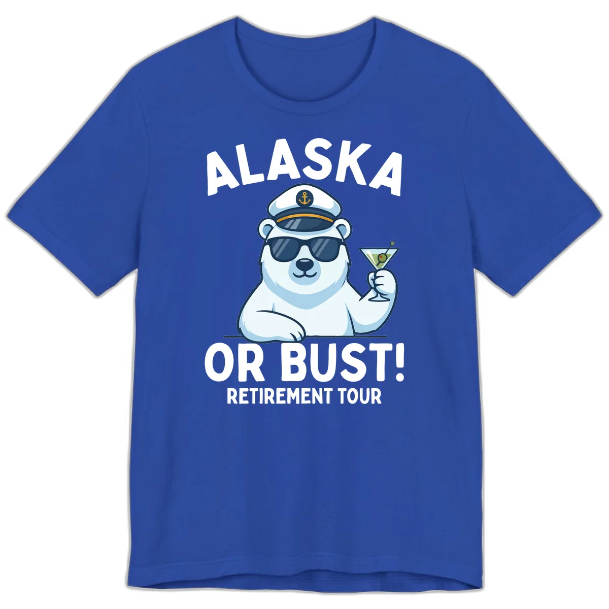 Alaska Or Bust Retirement Tour Polar Bear Premium T-Shirt in True Royal