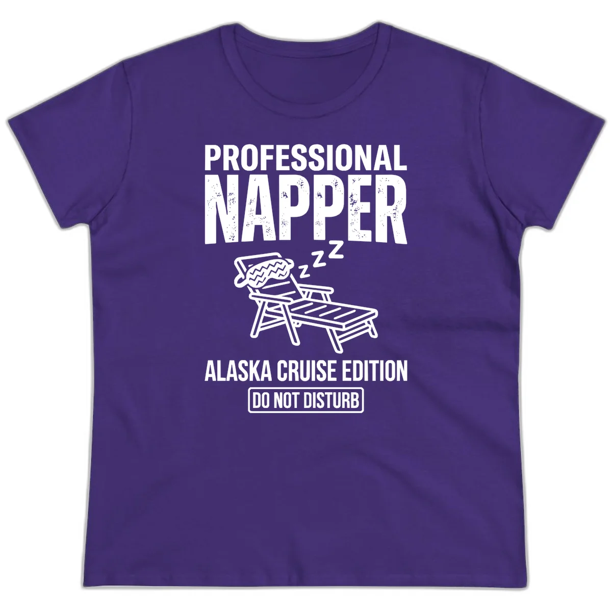 Professional Napper Alaska Cruise Edition Ladies Tee in Purple