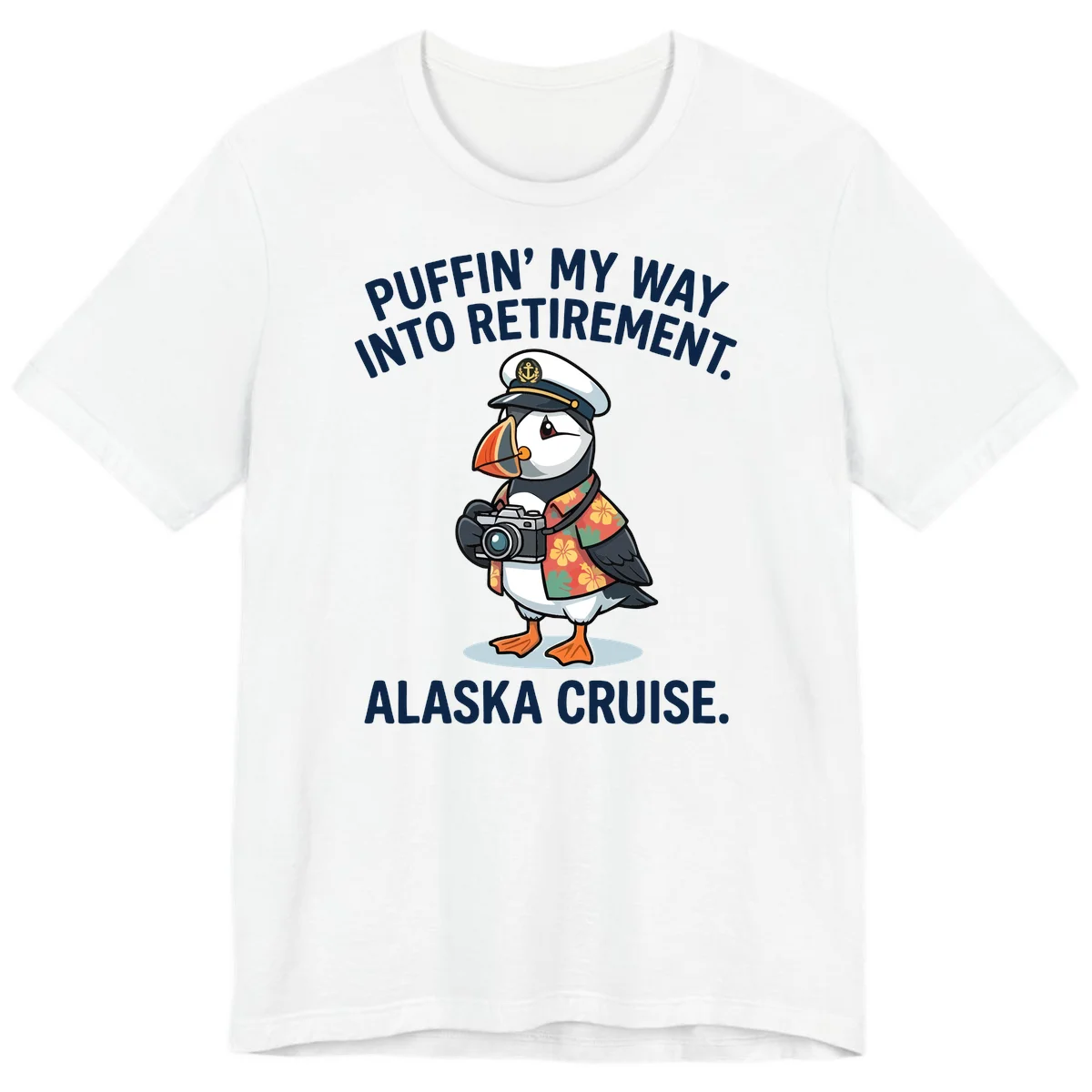 Puffin' Into My Retirement Alaska Cruise Premium T-Shirt in White