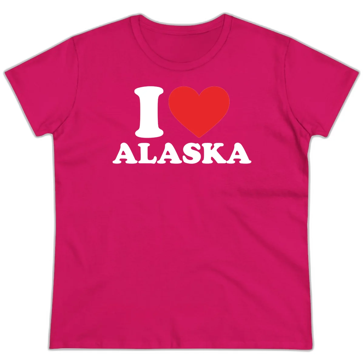 Pure Love Heart Ladies Tee in Heliconia