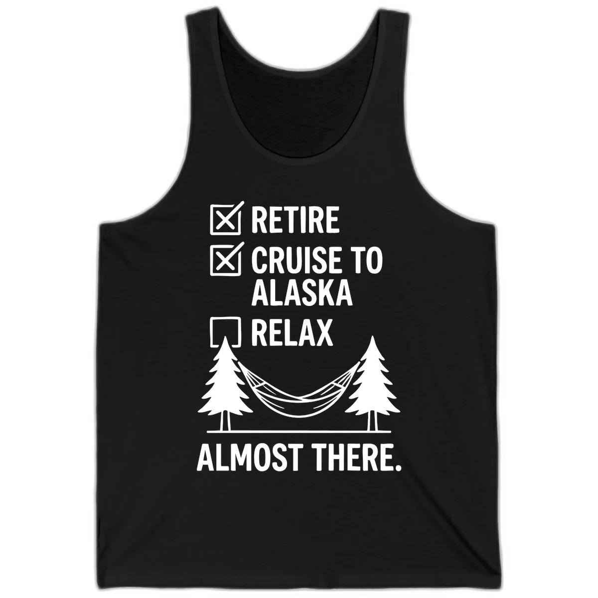 Retirement Cruise Checklist Relaxing Soon Tank Top in Black