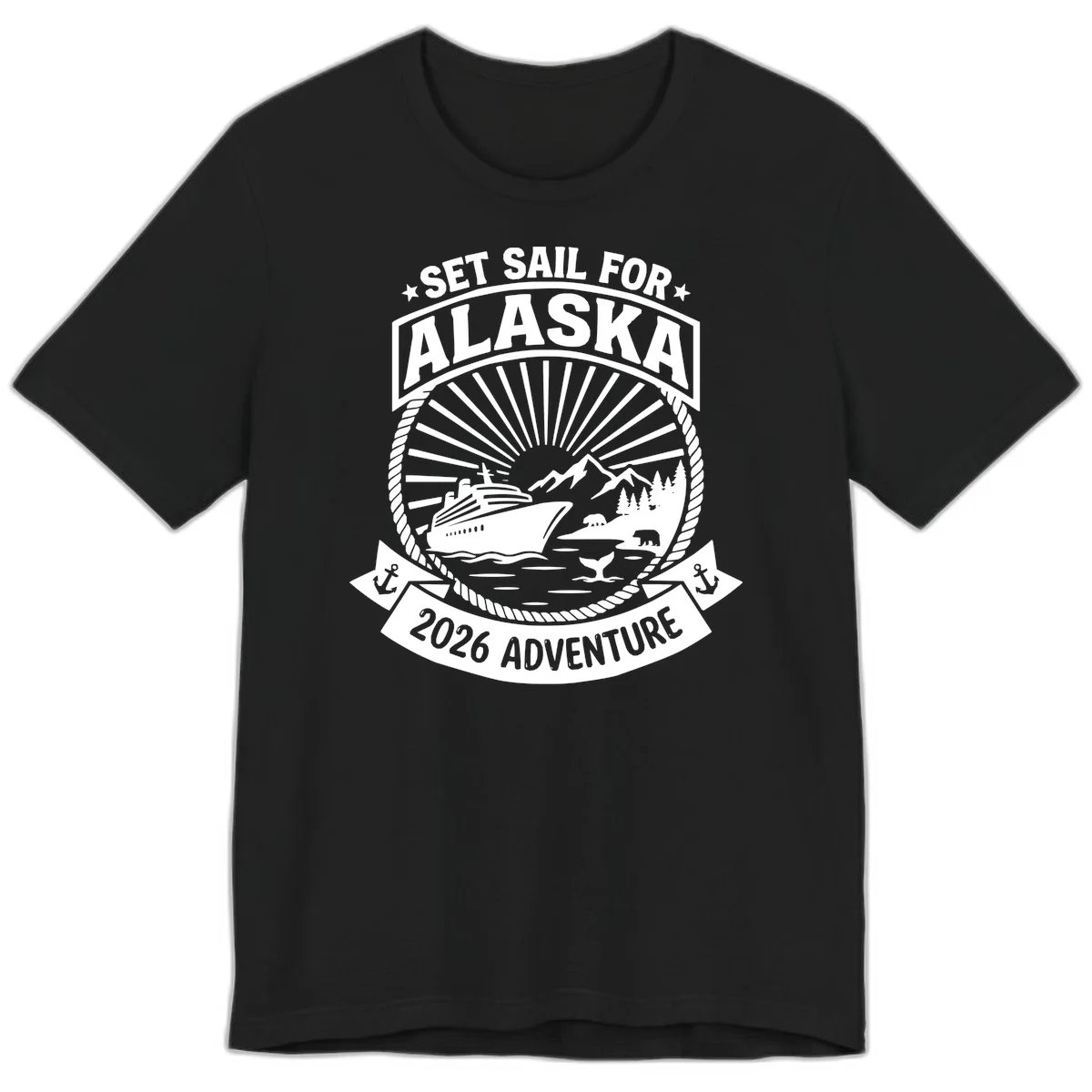 Set Sail For Alaska 2026 Adventure Premium Tee in Black