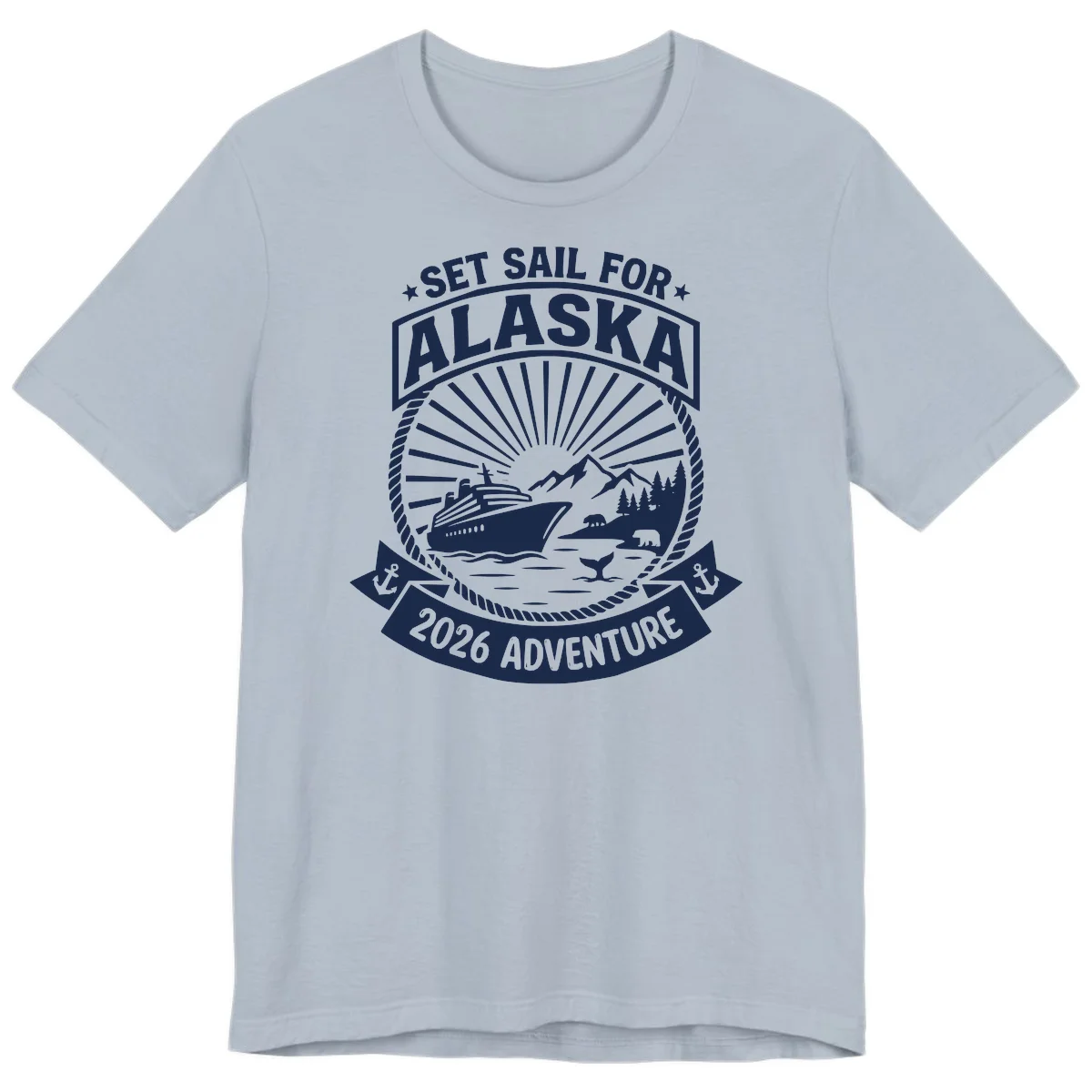 Set Sail For Alaska 2026 Adventure Premium Tee in Light Blue