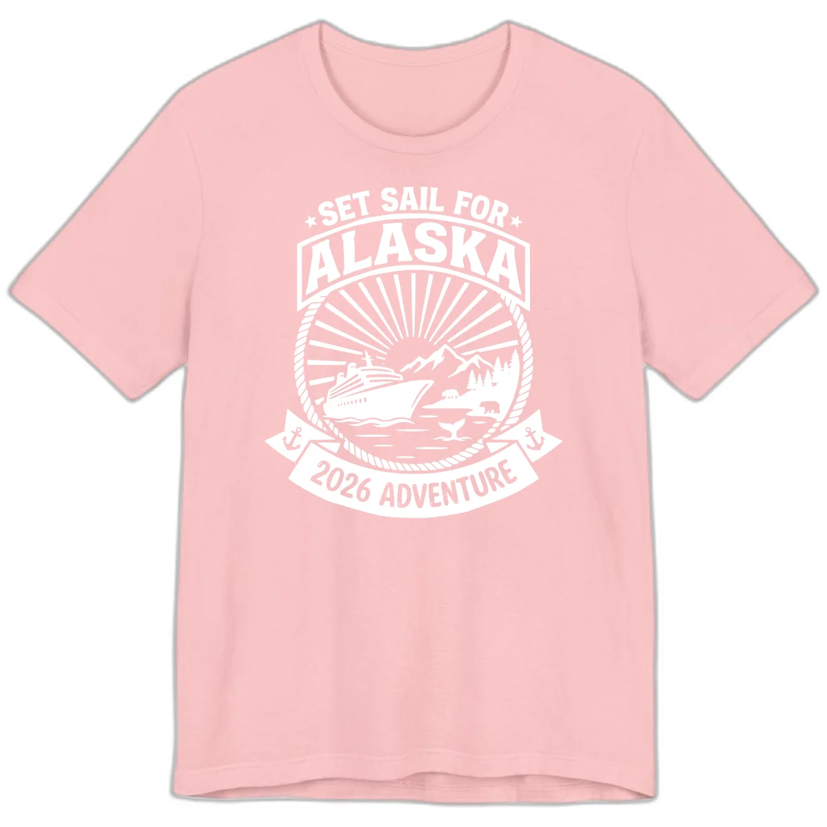 Set Sail For Alaska 2026 Adventure Premium Tee in Pink