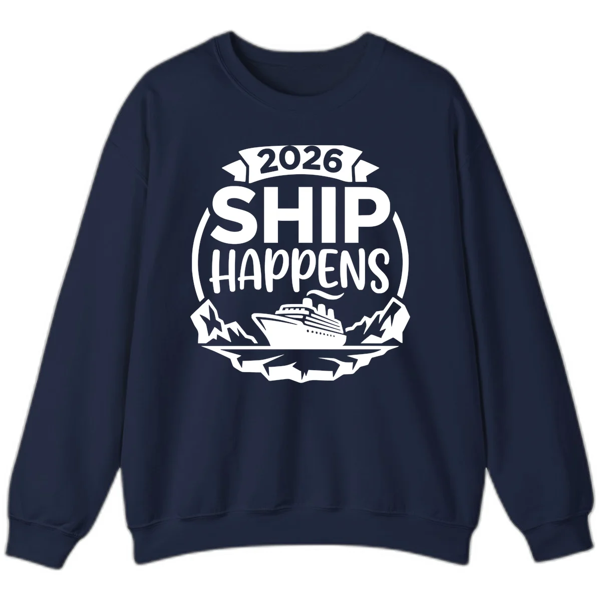 2026 Ship Happens Cruise Badge Sweatshirt in Navy