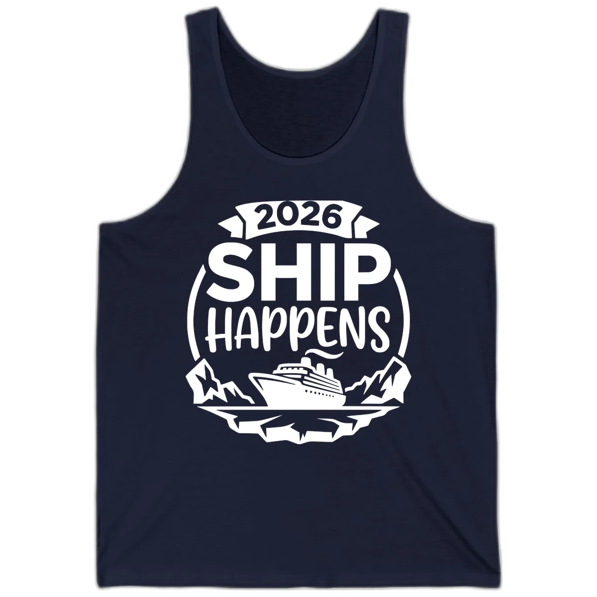 2026 Ship Happens Cruise Badge Tank in Navy