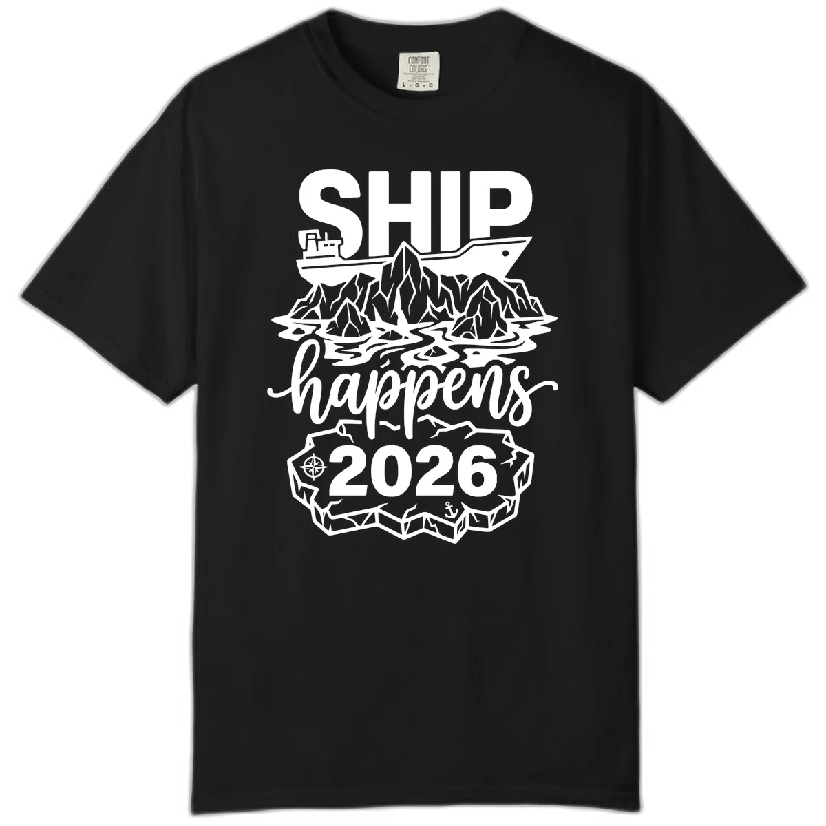 Ship Happens Alaska Cruise 2026 Comfort Tee in Black
