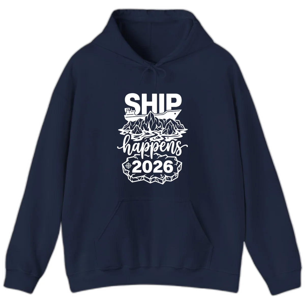 Ship Happens Alaska Cruise 2026 Hoodie in Navy