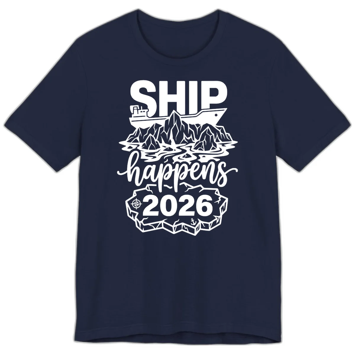 Ship Happens Alaska Cruise 2026 Premium Tee in Navy