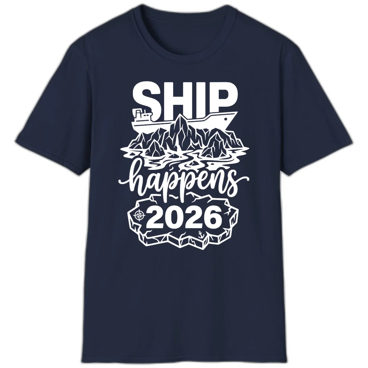 Ship Happens Alaska Cruise 2026 T-Shirt in Navy