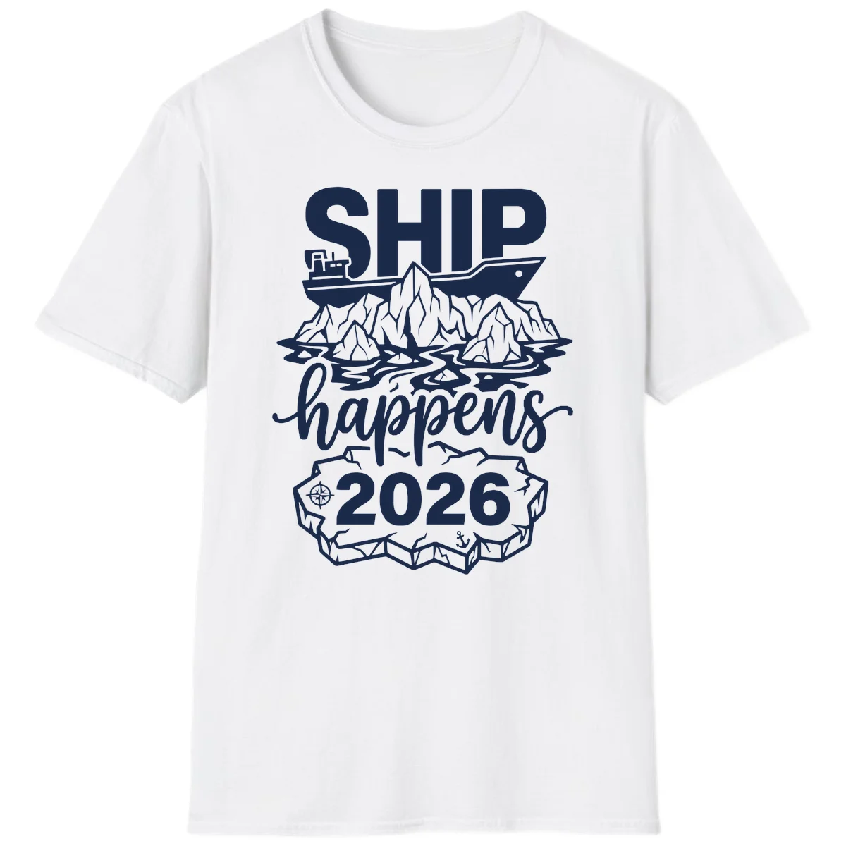 Ship Happens Alaska Cruise 2026 T-Shirt in White
