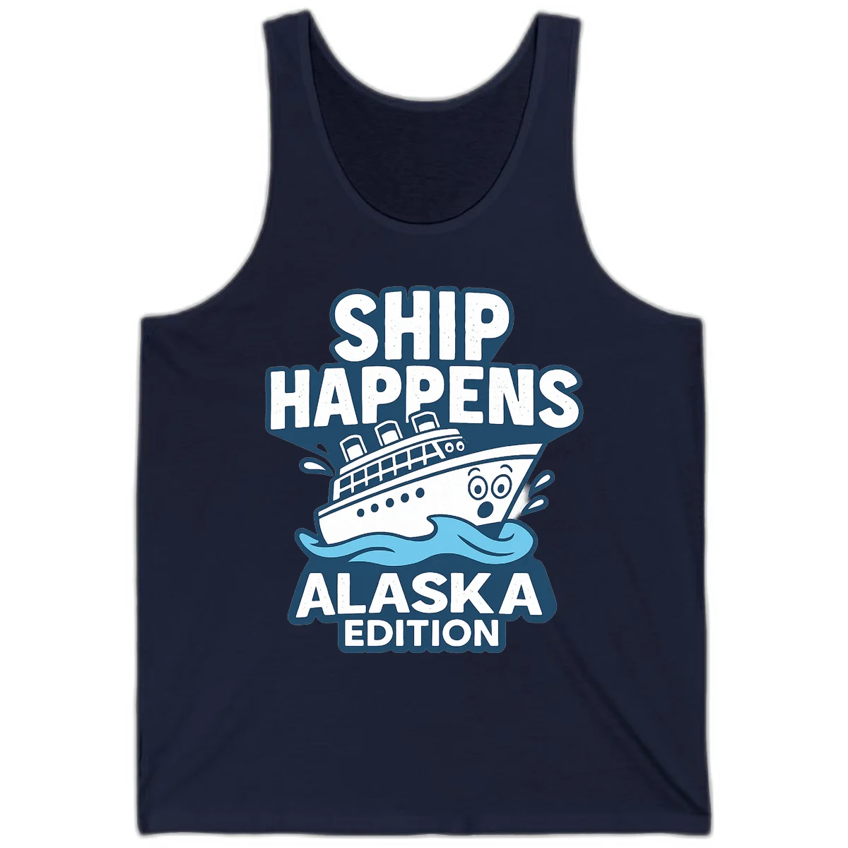 Ship Happens Alaska Edition Tank Top in Navy