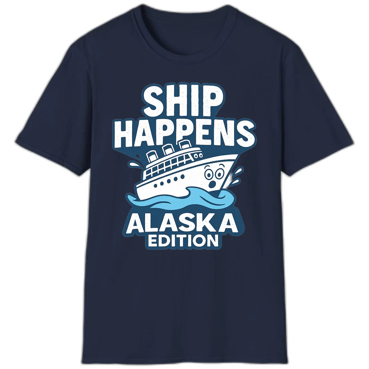 Ship Happens Alaska Edition Cruise T-Shirt in Navy