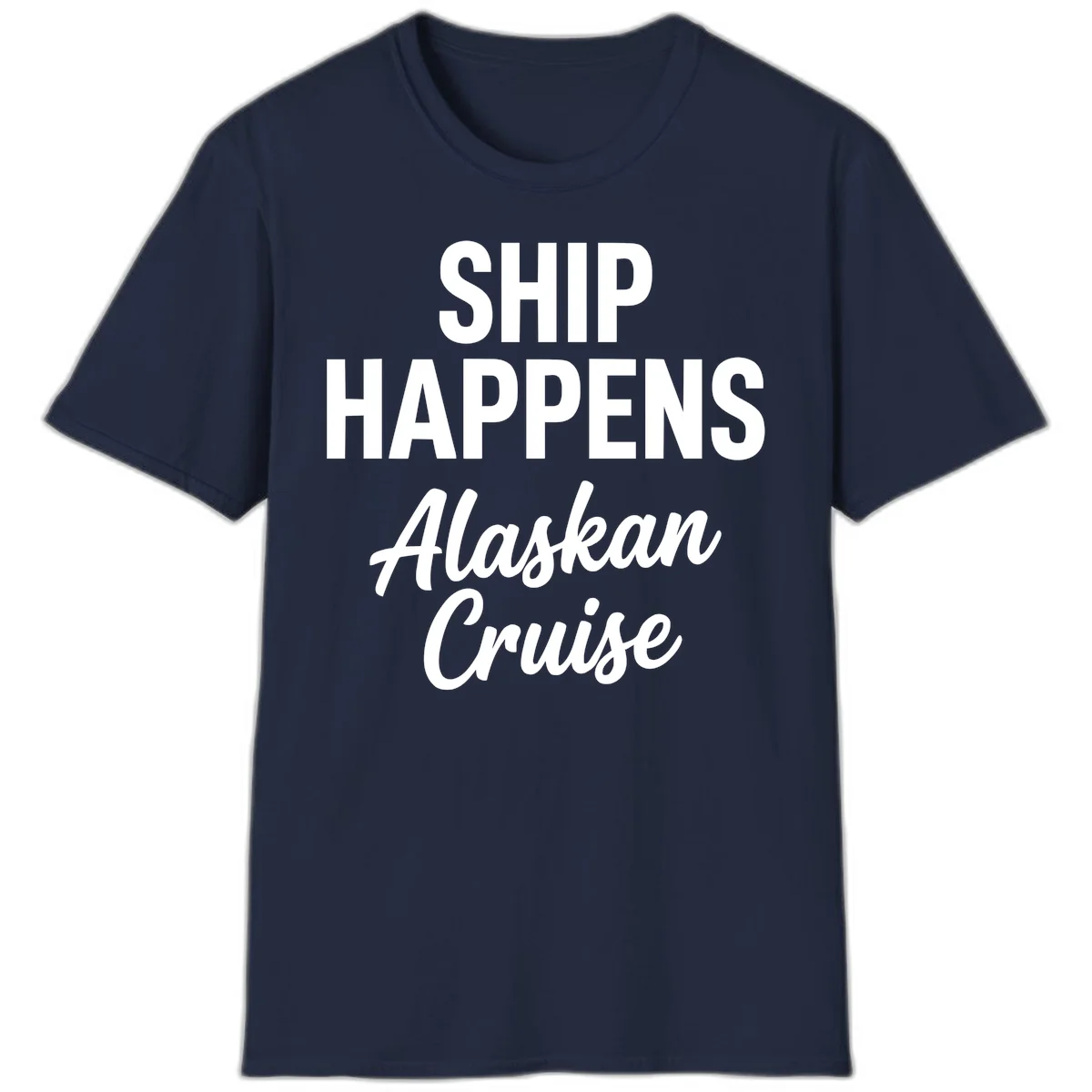 Ship Happens Alaskan Cruise T-Shirt in Navy