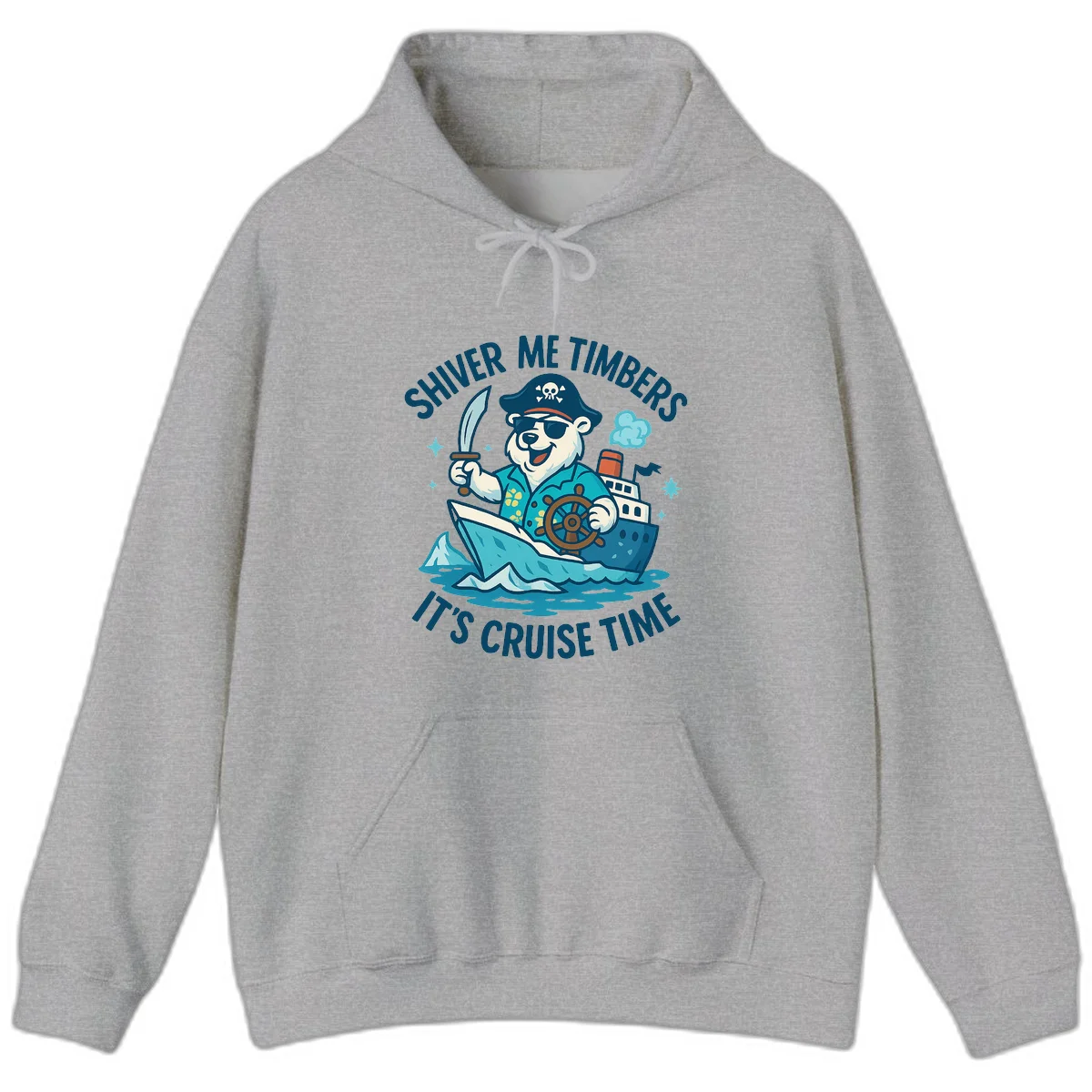 Shiver Me Timbers Cruise Time Hoodie in Sport Grey