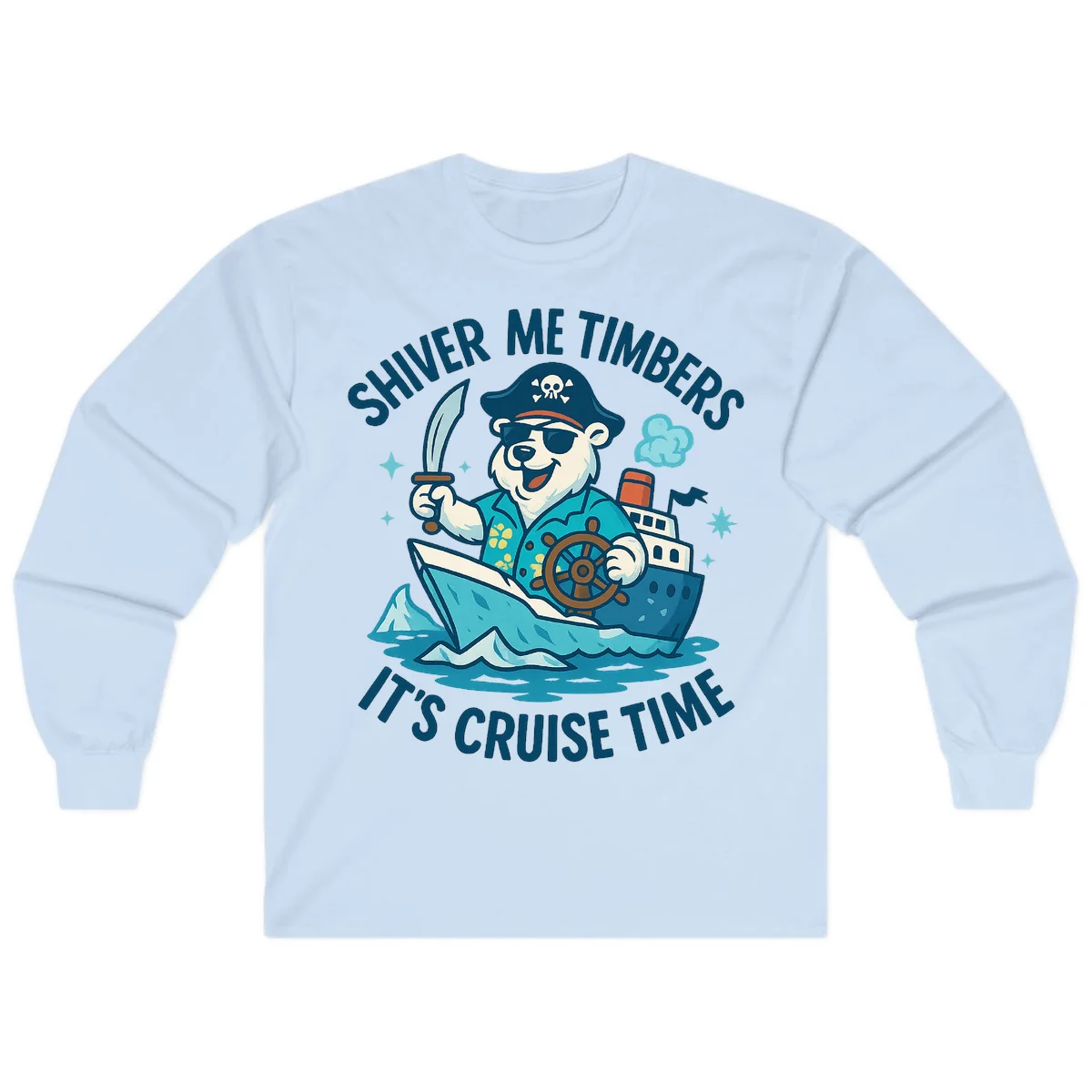 Shiver Me Timbers Cruise Time Long Sleeve in Light Blue