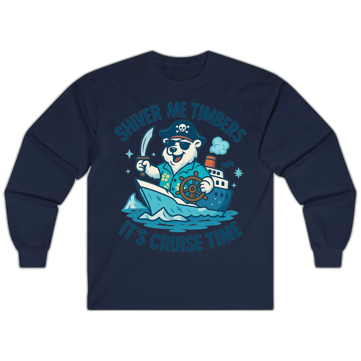 Shiver Me Timbers Cruise Time Long Sleeve in Navy