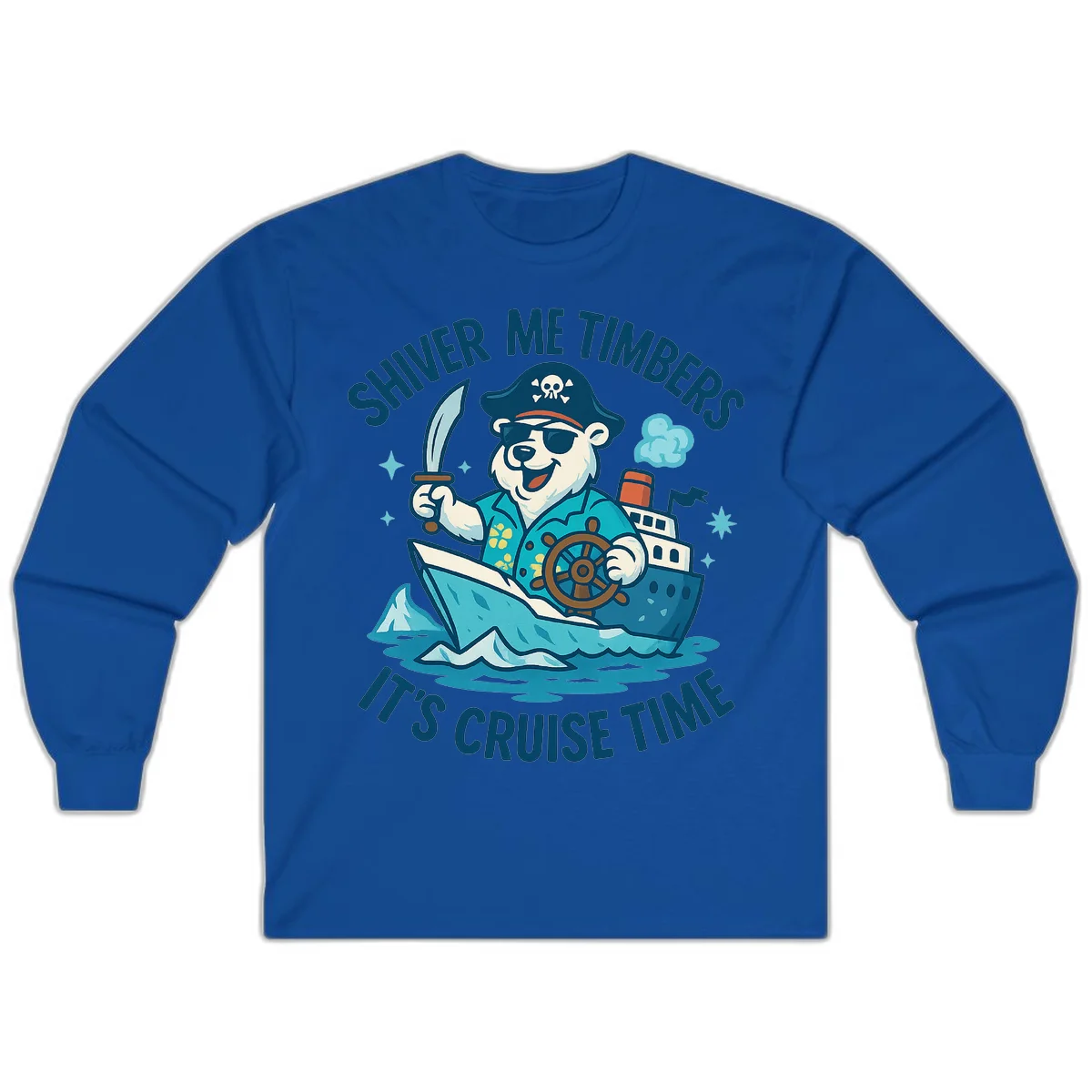 Shiver Me Timbers Cruise Time Long Sleeve in Royal
