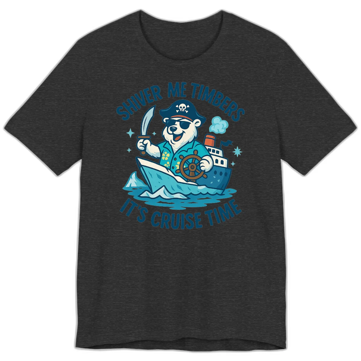 Shiver Me Timbers Cruise Time Premium Tee in Dark Grey Heather