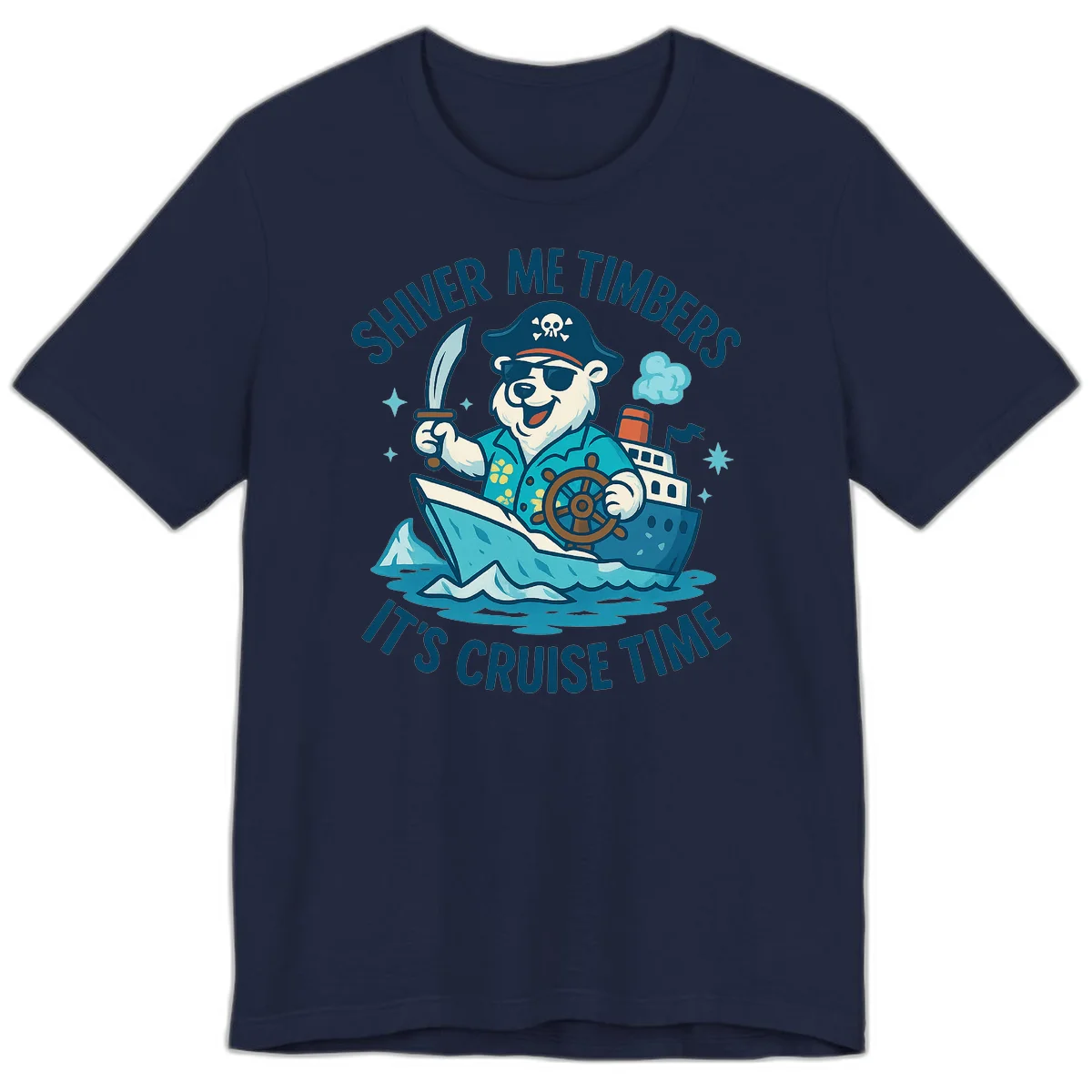 Shiver Me Timbers Cruise Time Premium Tee in Navy