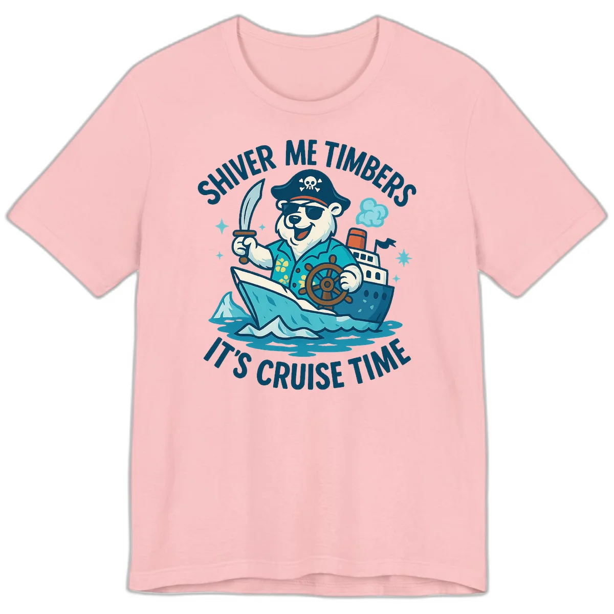 Shiver Me Timbers Cruise Time Premium Tee in Pink
