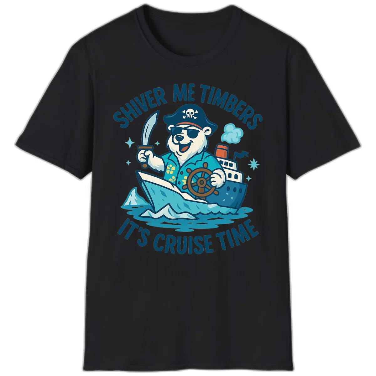 Shiver Me Timbers Cruise Time T-Shirt in Black