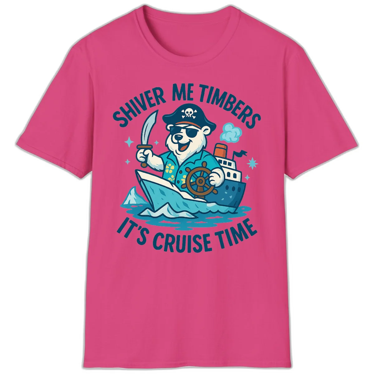 Shiver Me Timbers Cruise Time T-Shirt in Heliconia