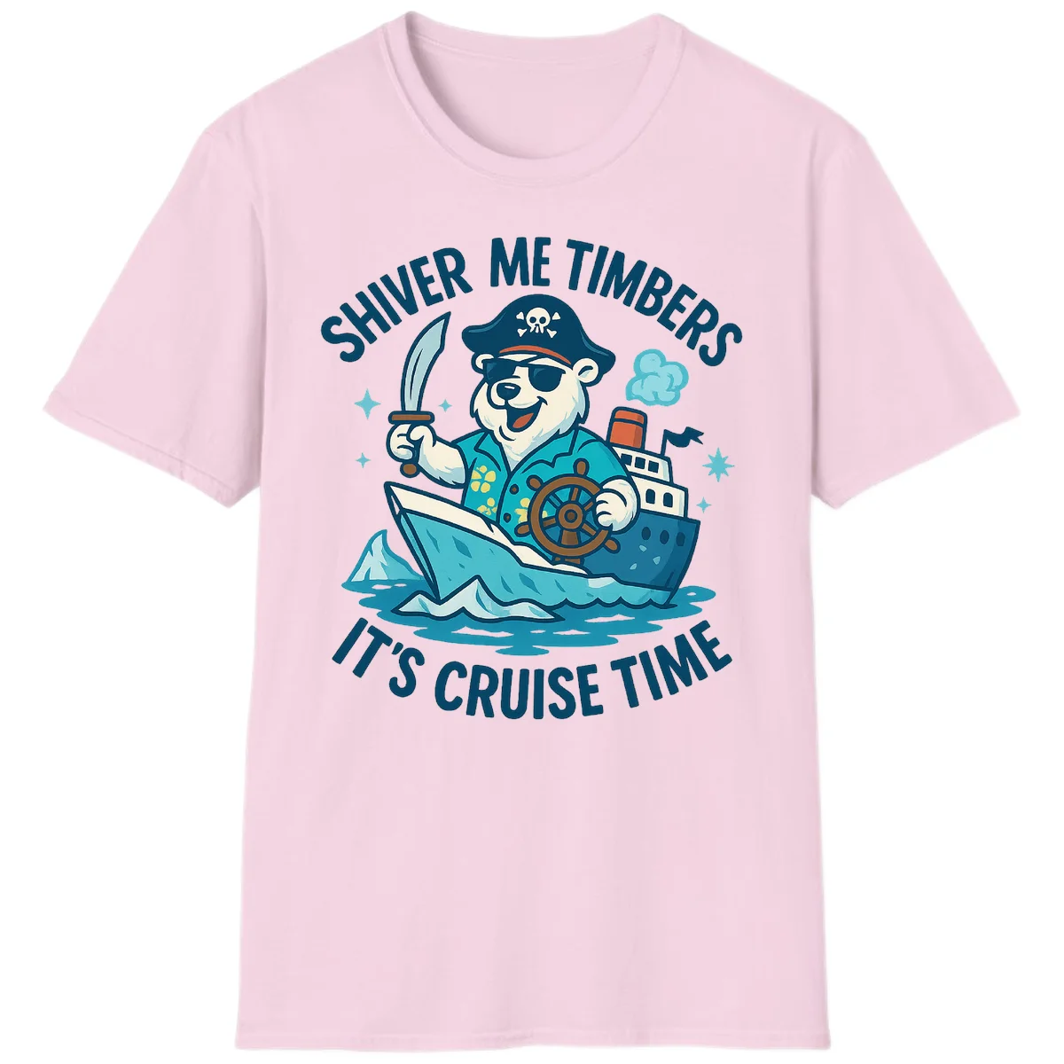 Shiver Me Timbers Cruise Time T-Shirt in Light Pink