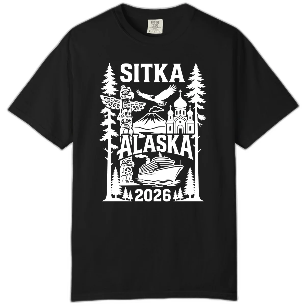 Sitka Alaska Cruise Heritage Comfort Color in Black