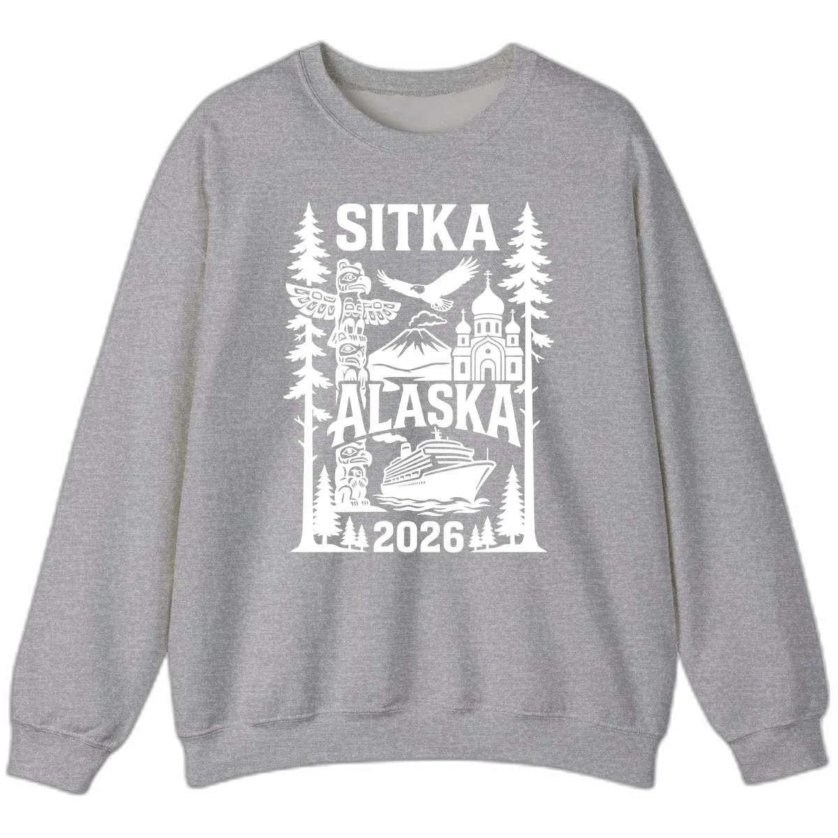 Sitka Alaska Cruise Heritage Sweatshirt in Sport Grey