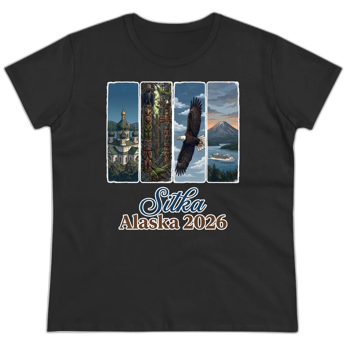 Sitka Alaska 2026 Cultural Icons Ladies Tee in Black