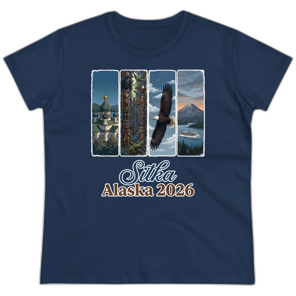 Sitka Alaska 2026 Cultural Icons Ladies Tee in Navy