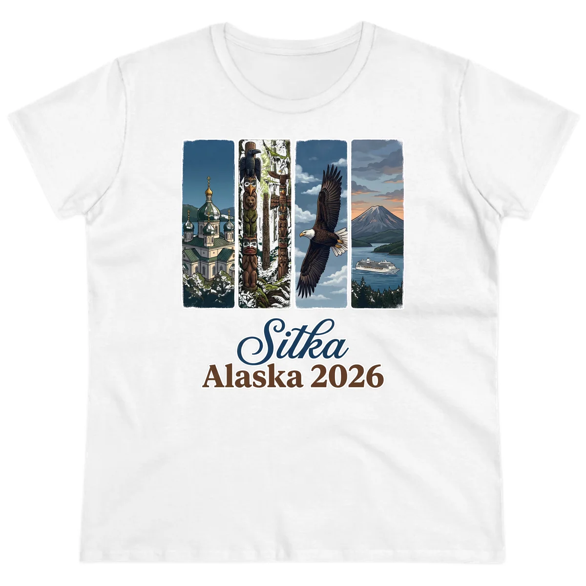 Sitka Alaska 2026 Cultural Icons Ladies Tee in White