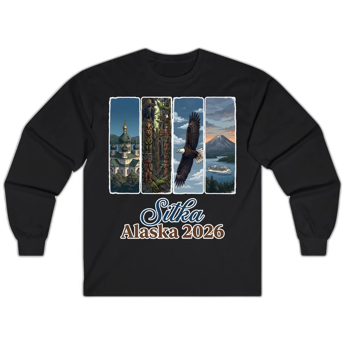 Sitka Alaska 2026 Cultural Icons Long Sleeve Tee in Black