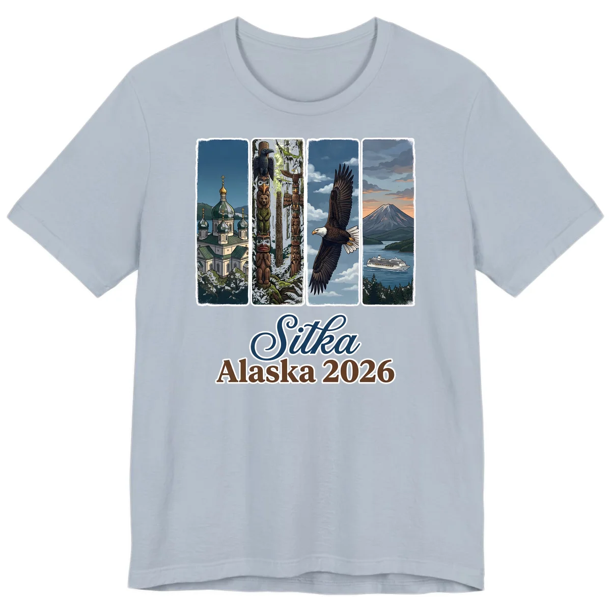 Sitka Alaska 2026 Cultural Icons Premium T-Shirt in Light Blue