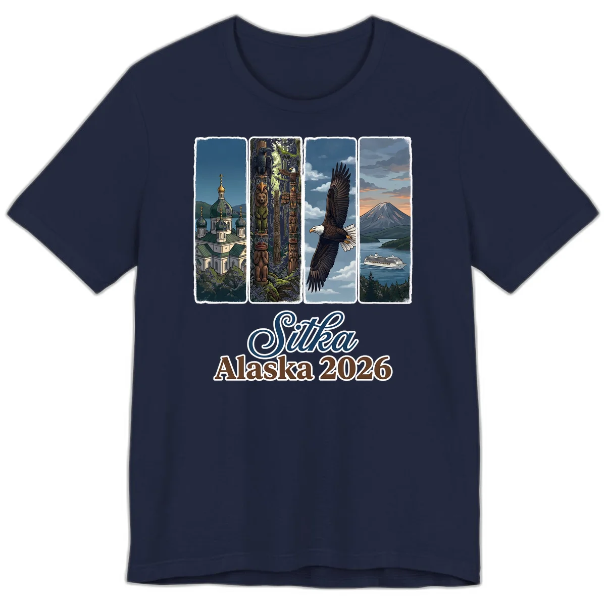 Sitka Alaska 2026 Cultural Icons Premium T-Shirt in Navy