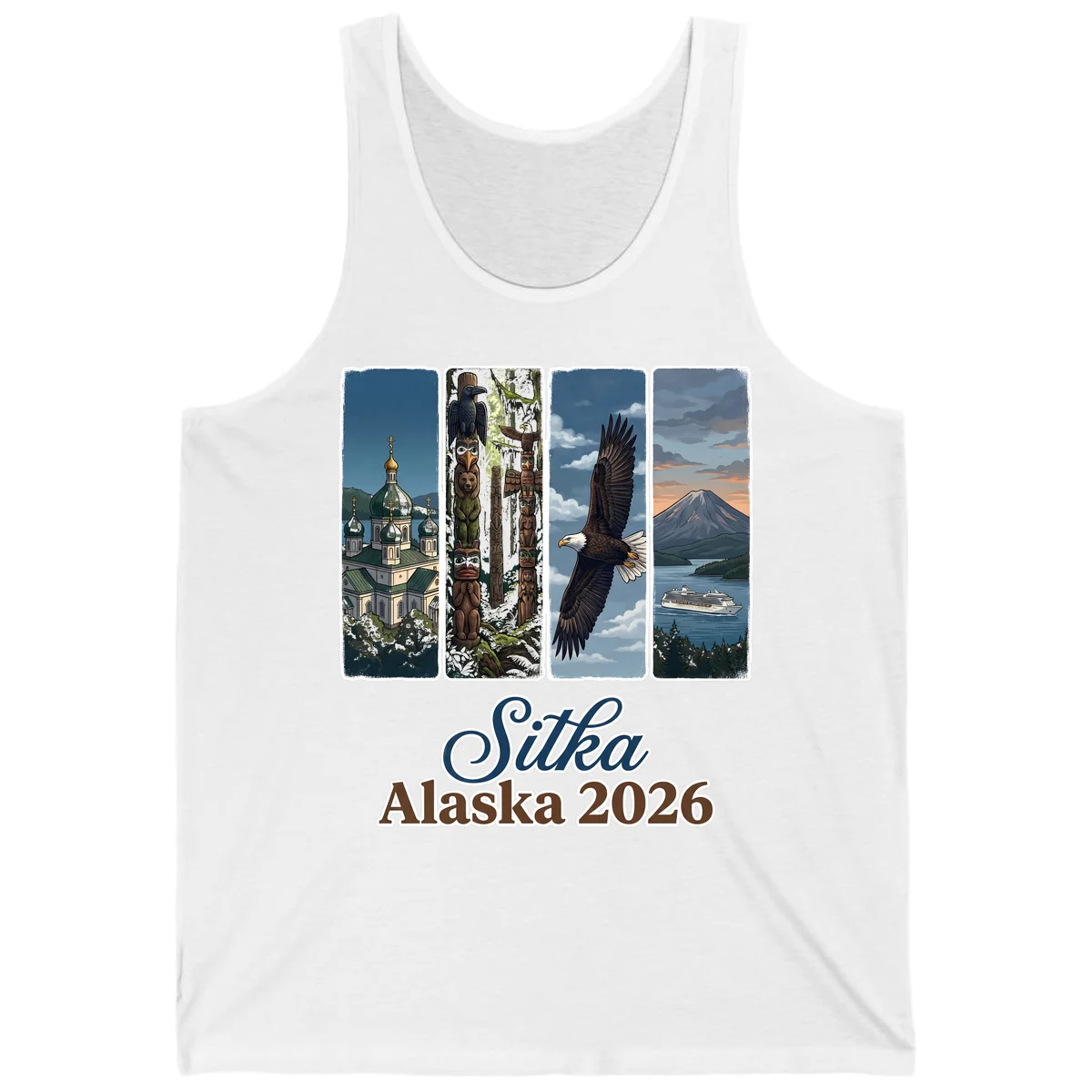 Sitka Alaska 2026 Cultural Icons Tank Top in White