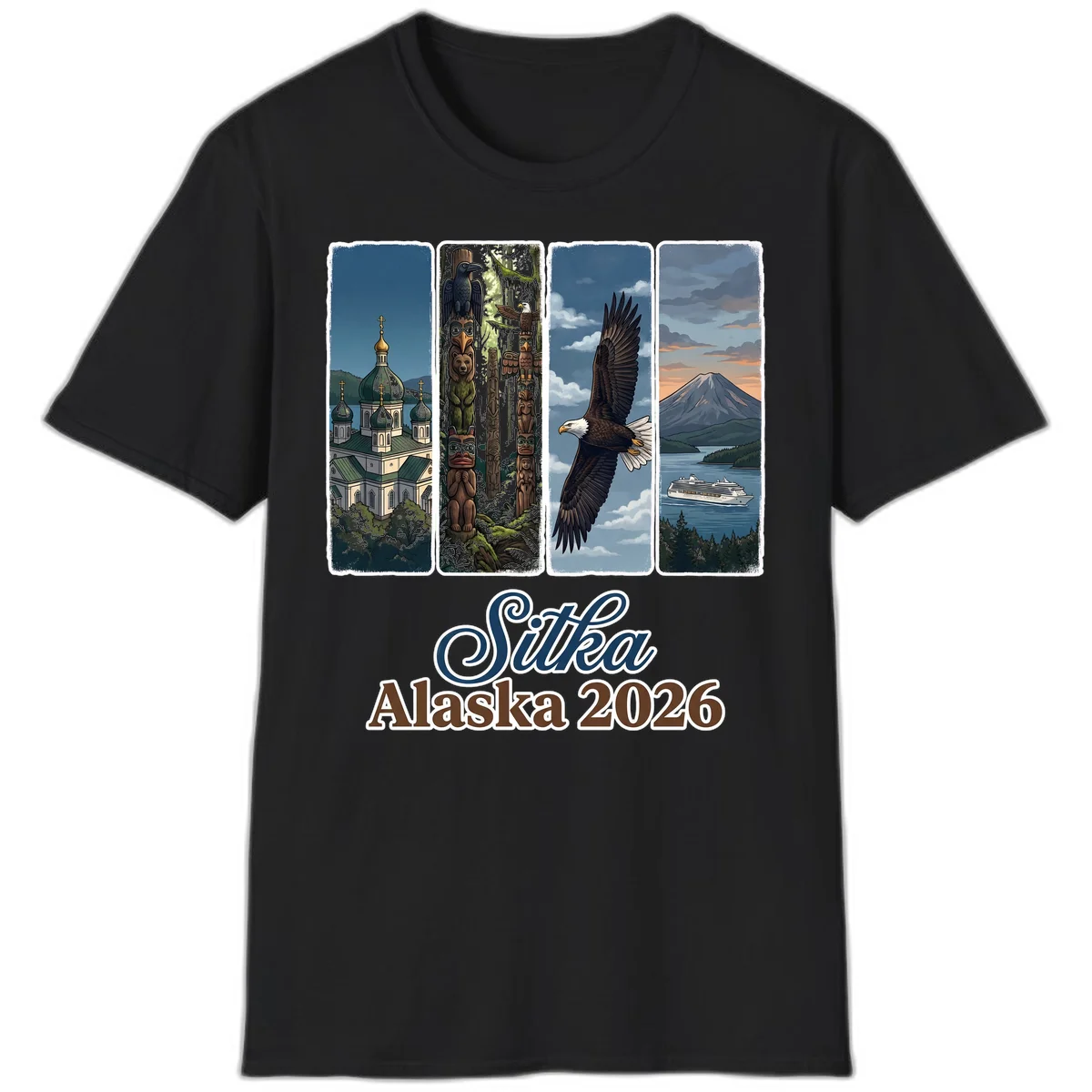 Sitka Alaska 2026 Cultural Icons T-Shirt in Black