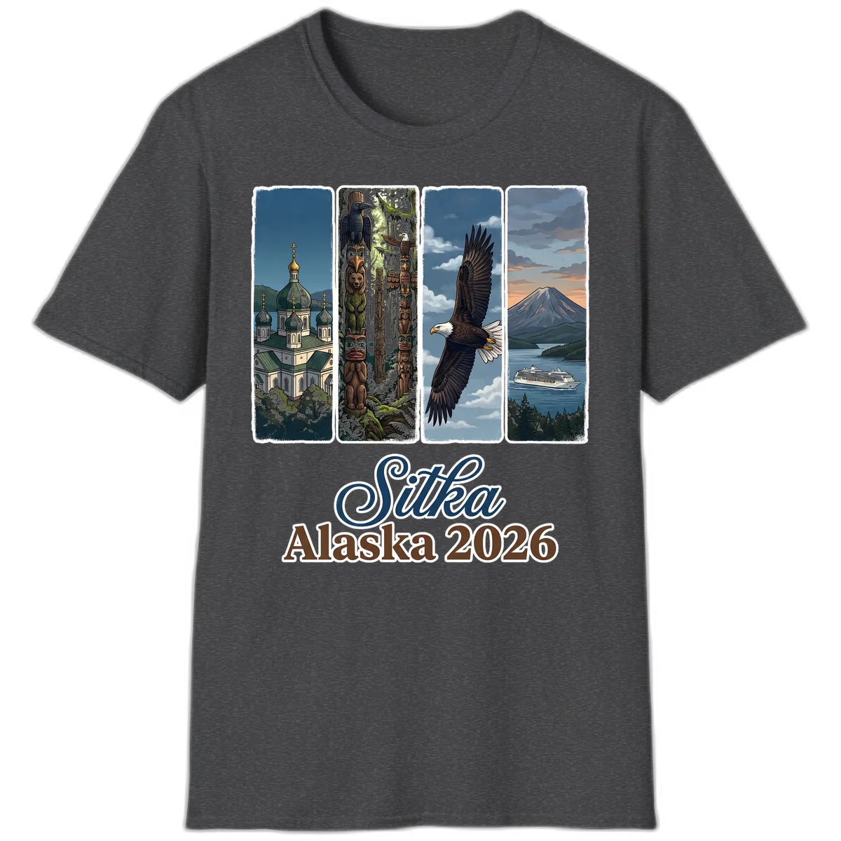 Sitka Alaska 2026 Cultural Icons T-Shirt in Dark Heather