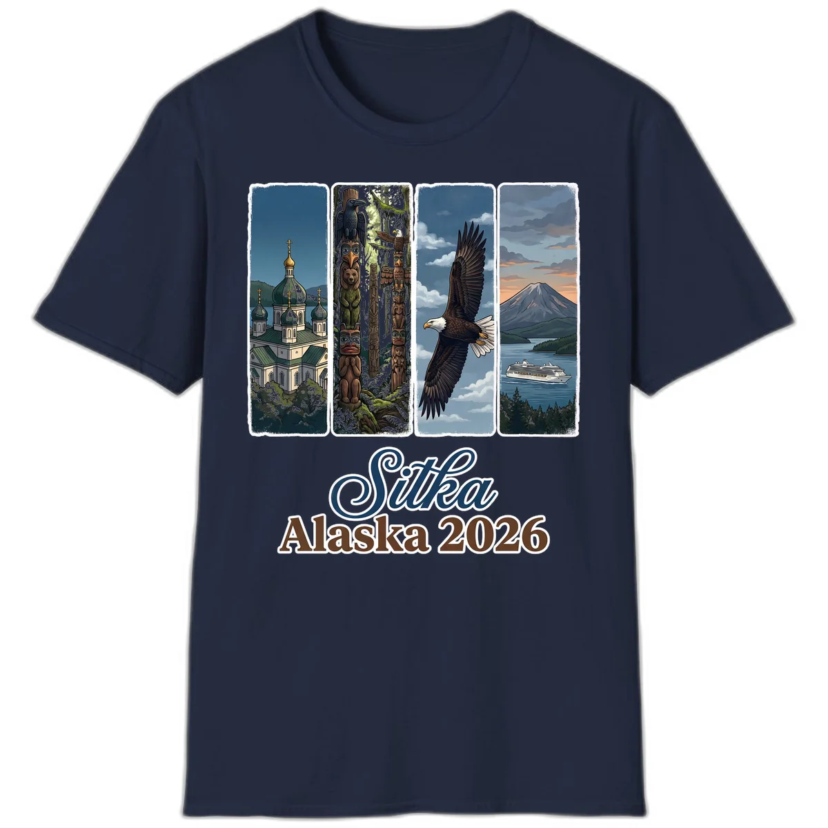 Sitka Alaska 2026 Cultural Icons T-Shirt in Navy