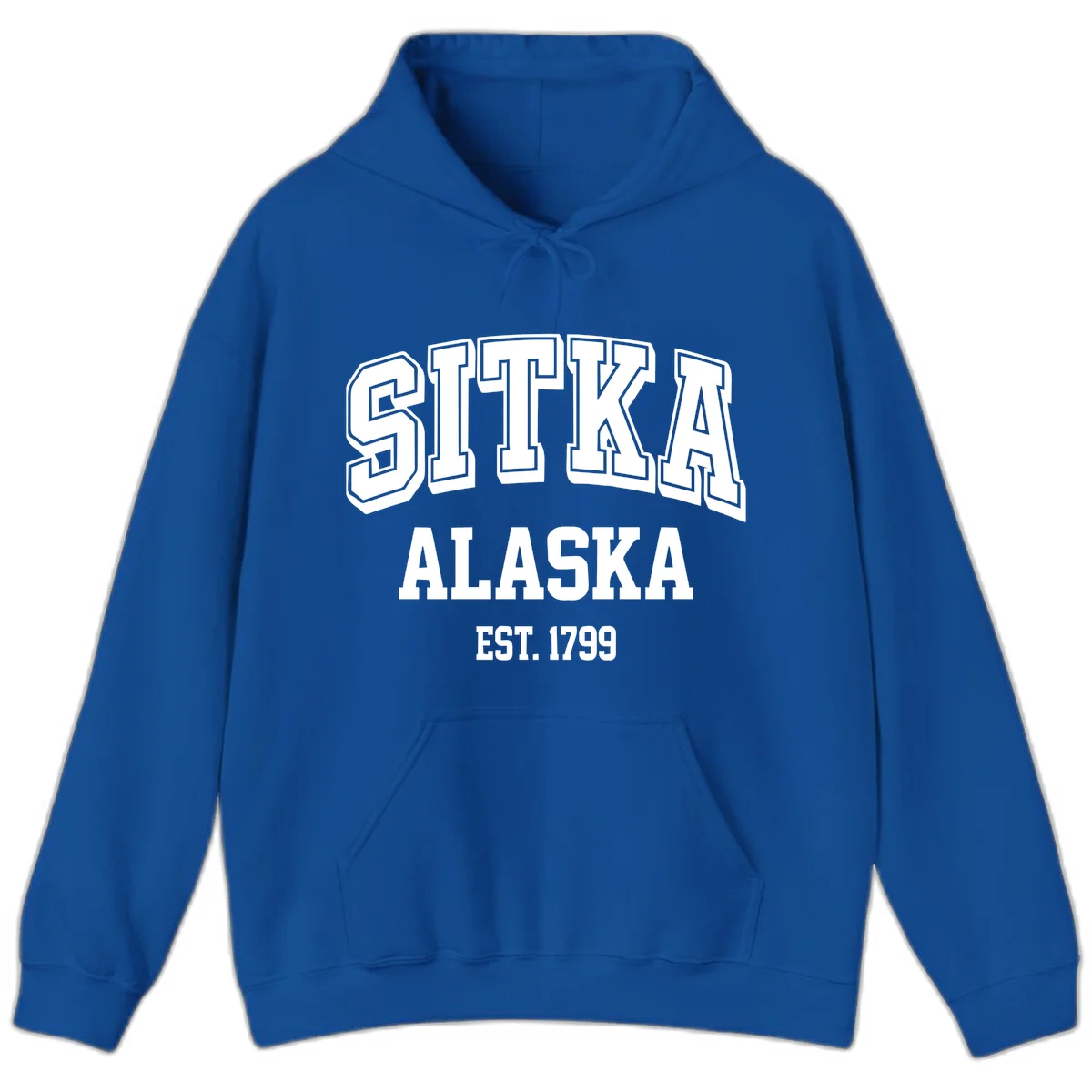 Sitka Alaska Est 1799 Vintage Badge Hoodie in Royal
