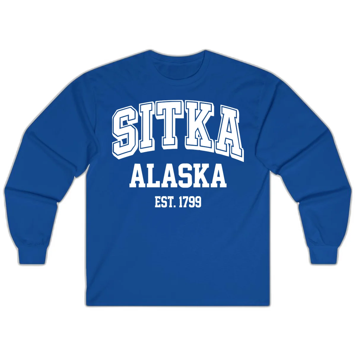 Sitka Alaska Est 1799 Vintage Badge Long Sleeve in Royal