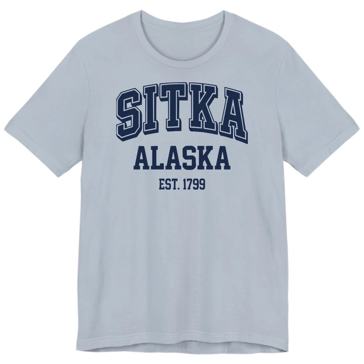 Sitka Alaska Est 1799 Vintage Badge Premium Tee in Light Blue