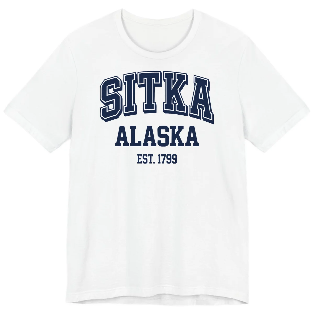 Sitka Alaska Est 1799 Vintage Badge Premium Tee in White