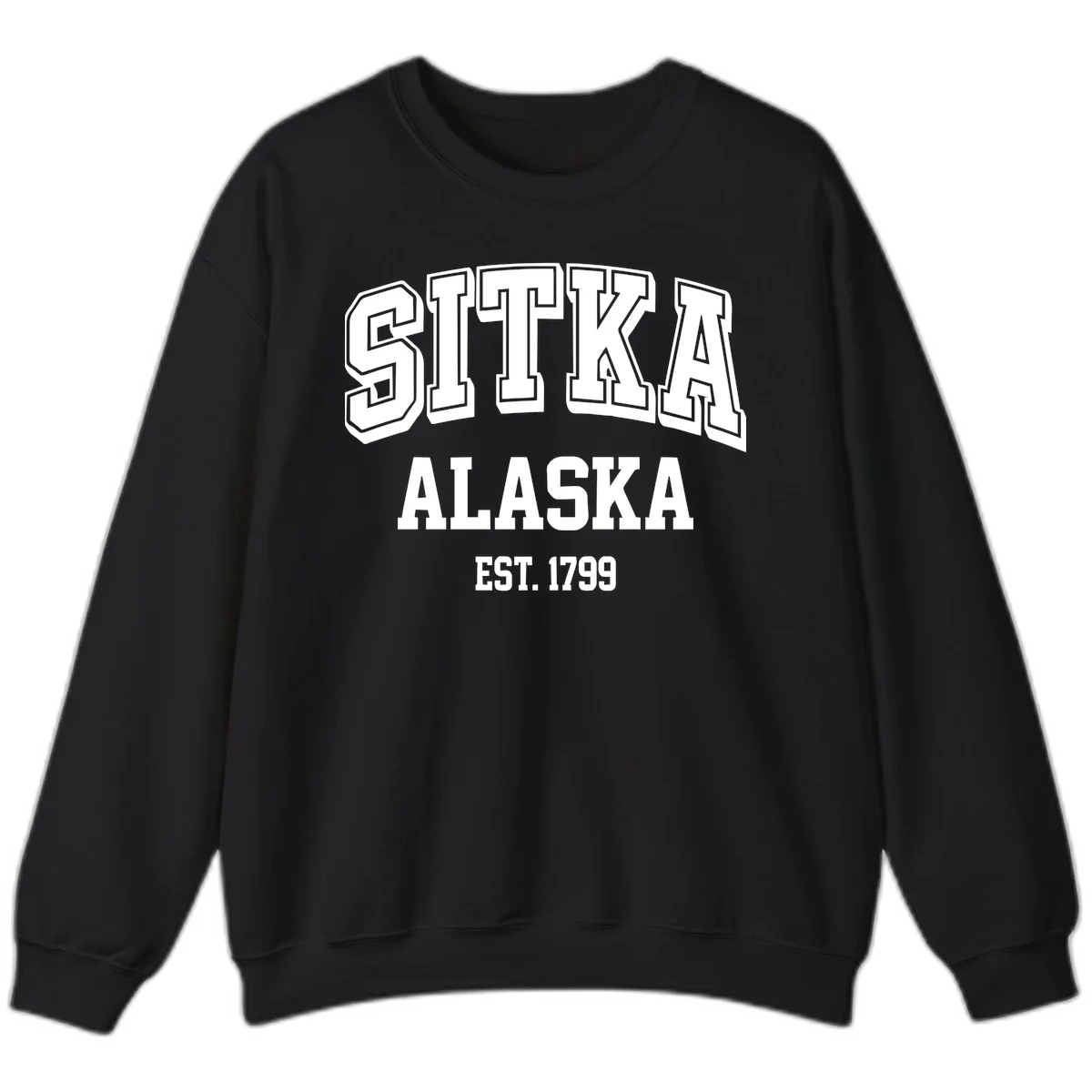 Sitka Alaska Est 1799 Vintage Badge Sweatshirt in Black