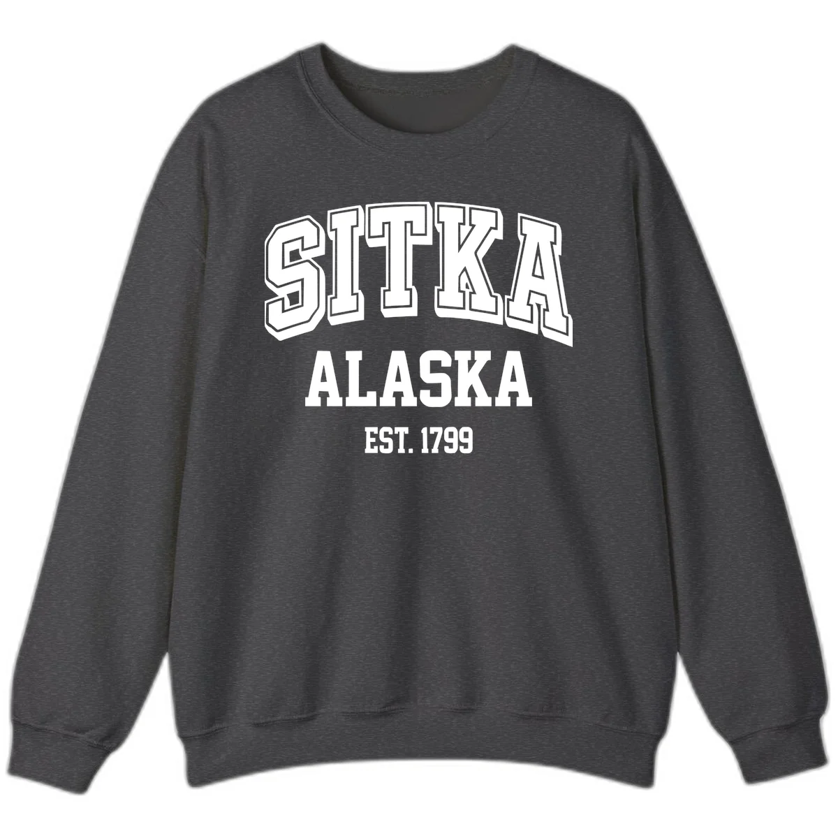 Sitka Alaska Est 1799 Vintage Badge Sweatshirt in Dark Heather